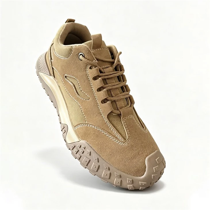 Canvas And Suede Safety Trainers With Lugged Rubber Sole