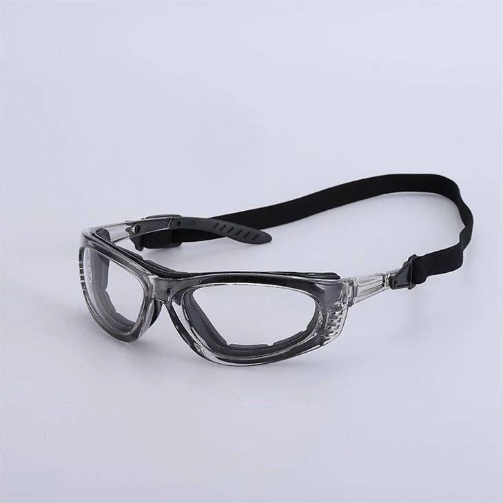 Clear Frame Safety Glasses Removable Foam Seal Dual Wear Strap Or Temple