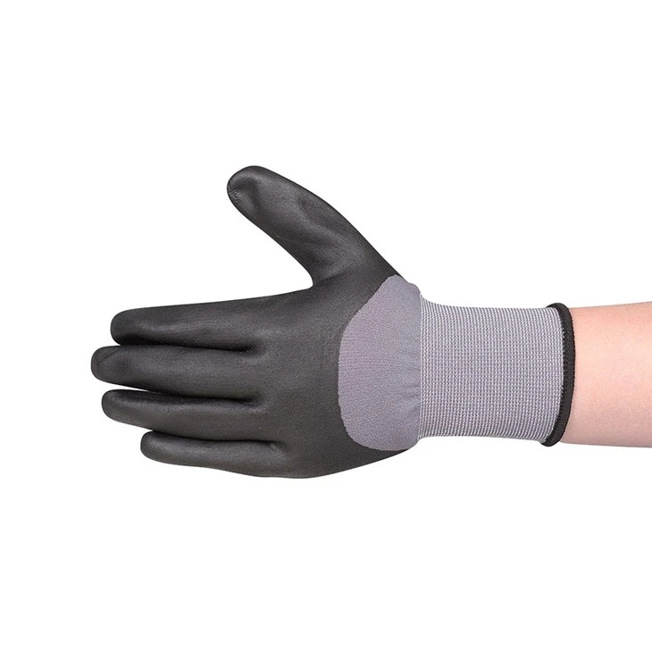 Micro Foam Nitrile 3/4 Coated Work Gloves 15 Gauge Grey