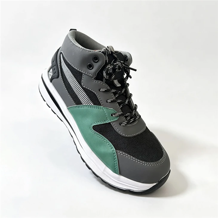 Mid-Cut Work Trainers With Steel Toe And Contrast Green Panels