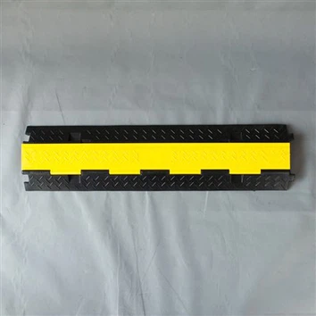 Black & Yellow Rubber 2 Channel Traffic Heavy Duty Cable Protector