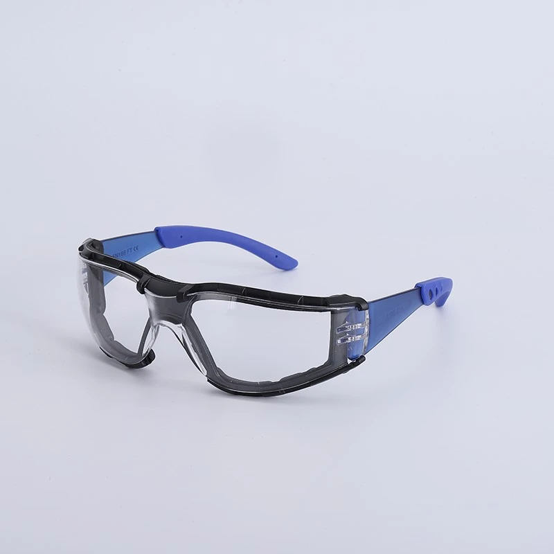 Safety glasses with blue temples Safety glasses with blue temples