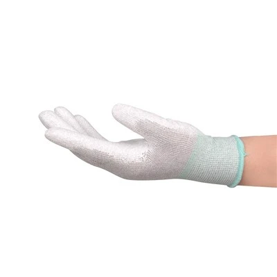 Carbon Fiber PU Palm Coated Work Gloves Anti Static Breathable Grip
