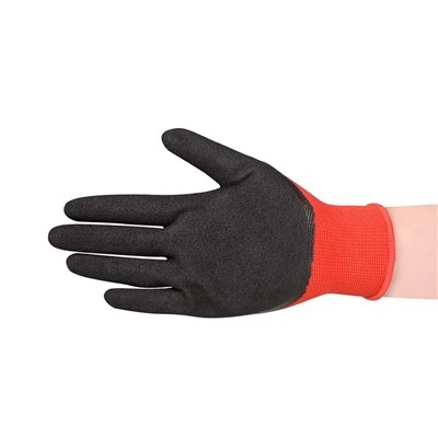 Hi Vis Orange Sandy Nitrile Coated Work Gloves 15 Gauge