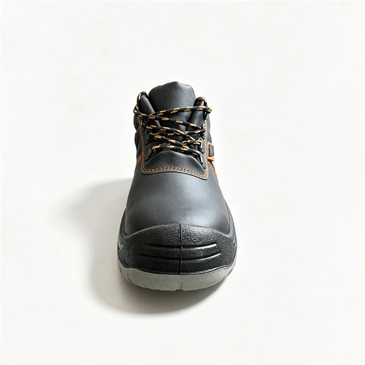 Waterproof Leather Safety Shoes With Orange Contrast Stitching factory