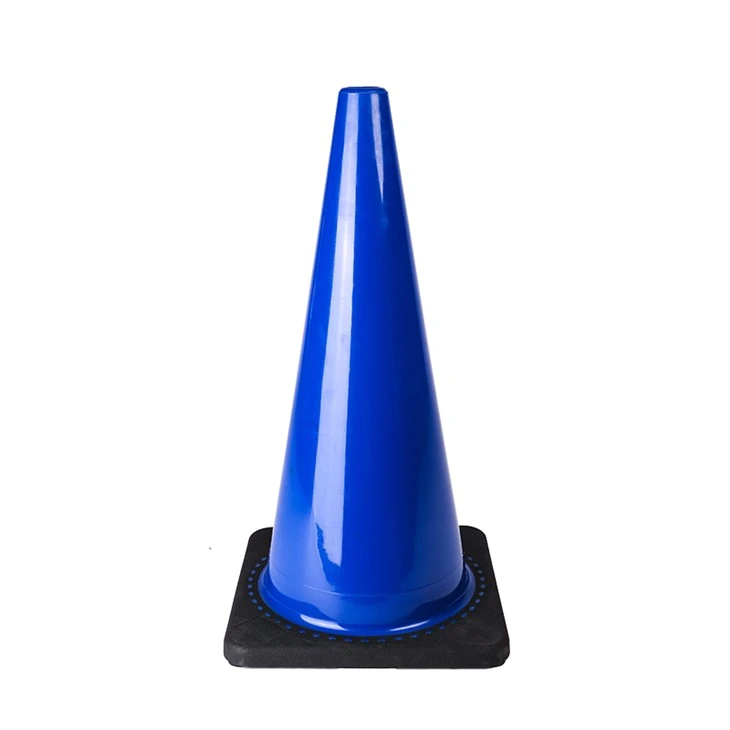 Blue PVC Traffic Safety Cones with Heavy Duty Black Base